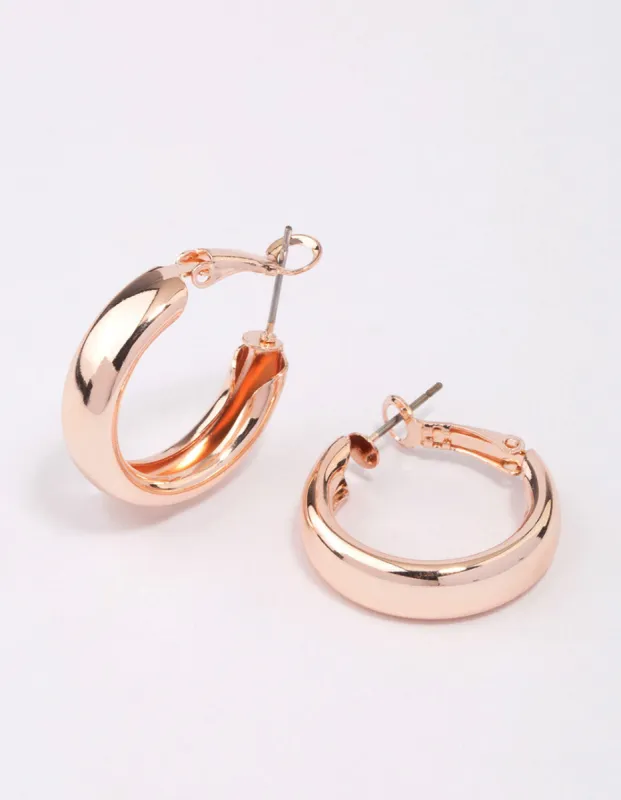 Rose Gold Sleek Hoop Earrings sold by lovisa