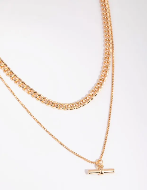 Gold Layered Fob Necklace sold by lovisa