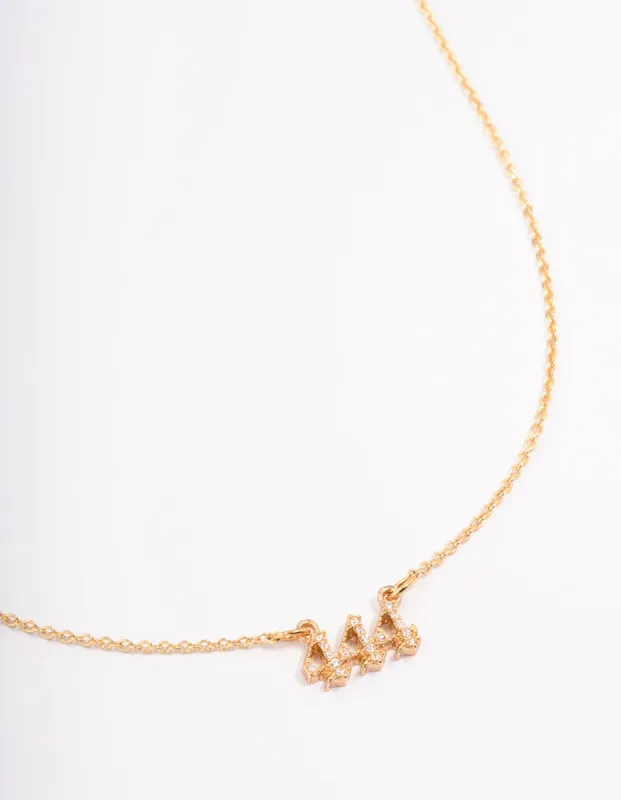 Gold Plated Cubic Zirconia 444 Angel Number Pendant Necklace sold by lovisa