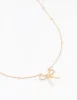 Gold Ball Chain Bow Necklace sold by lovisa