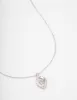 Rhodium Pave Twisted Twinkle Pendant Necklace sold by lovisa