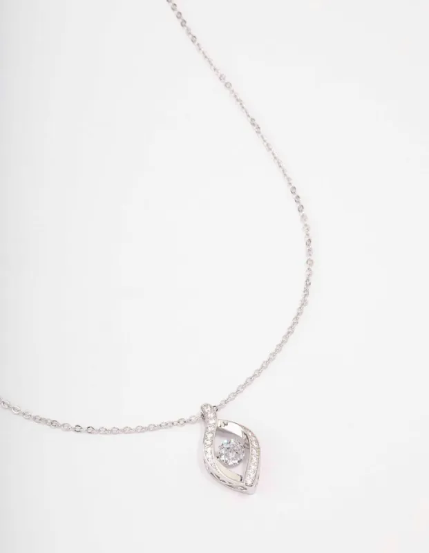 Rhodium Pave Twisted Twinkle Pendant Necklace sold by lovisa