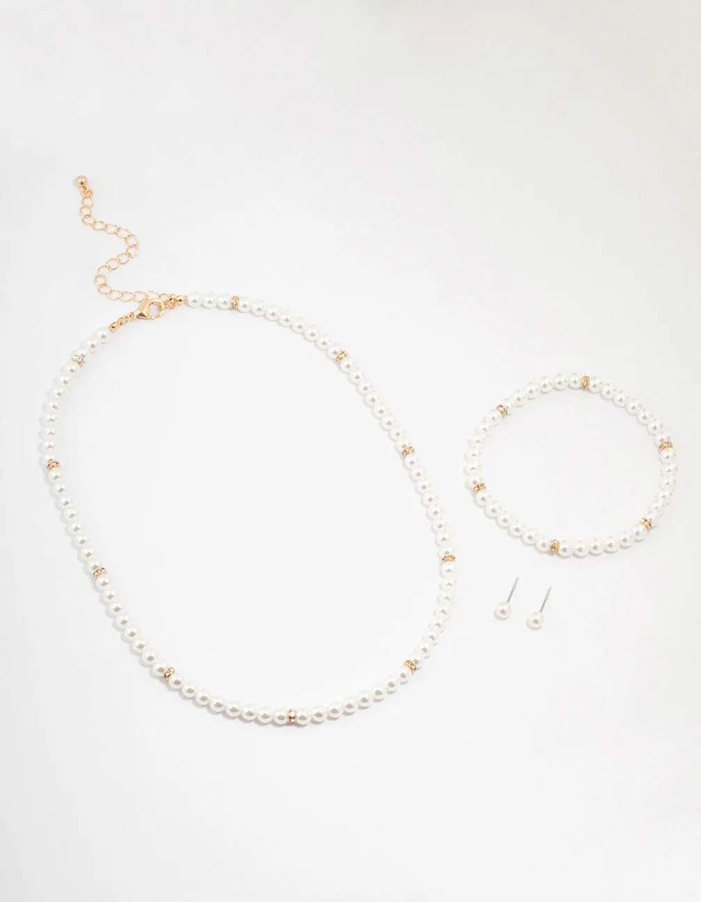 Gold Pearl Earrings, Bracelet & Necklace Multi Pack sold by lovisa product image thumbnail 2