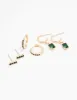 Gold Emerald Stud Earring 3-Pack sold by lovisa
