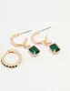Gold Emerald Stud Earring 3-Pack sold by lovisa