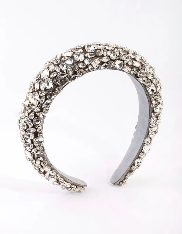 Stone Detail Padded Alice Band sold by lovisa