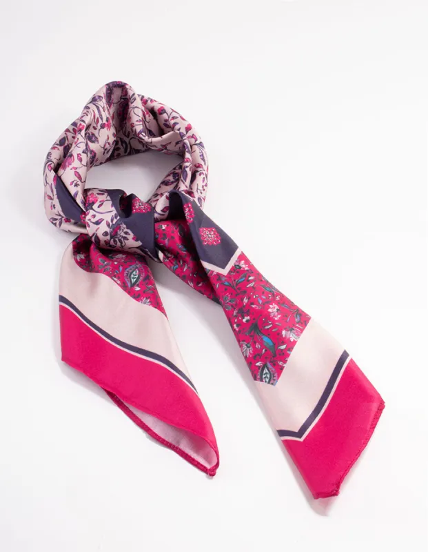 Pink Fabric Mixed Tone Floral Print Scarf sold by lovisa