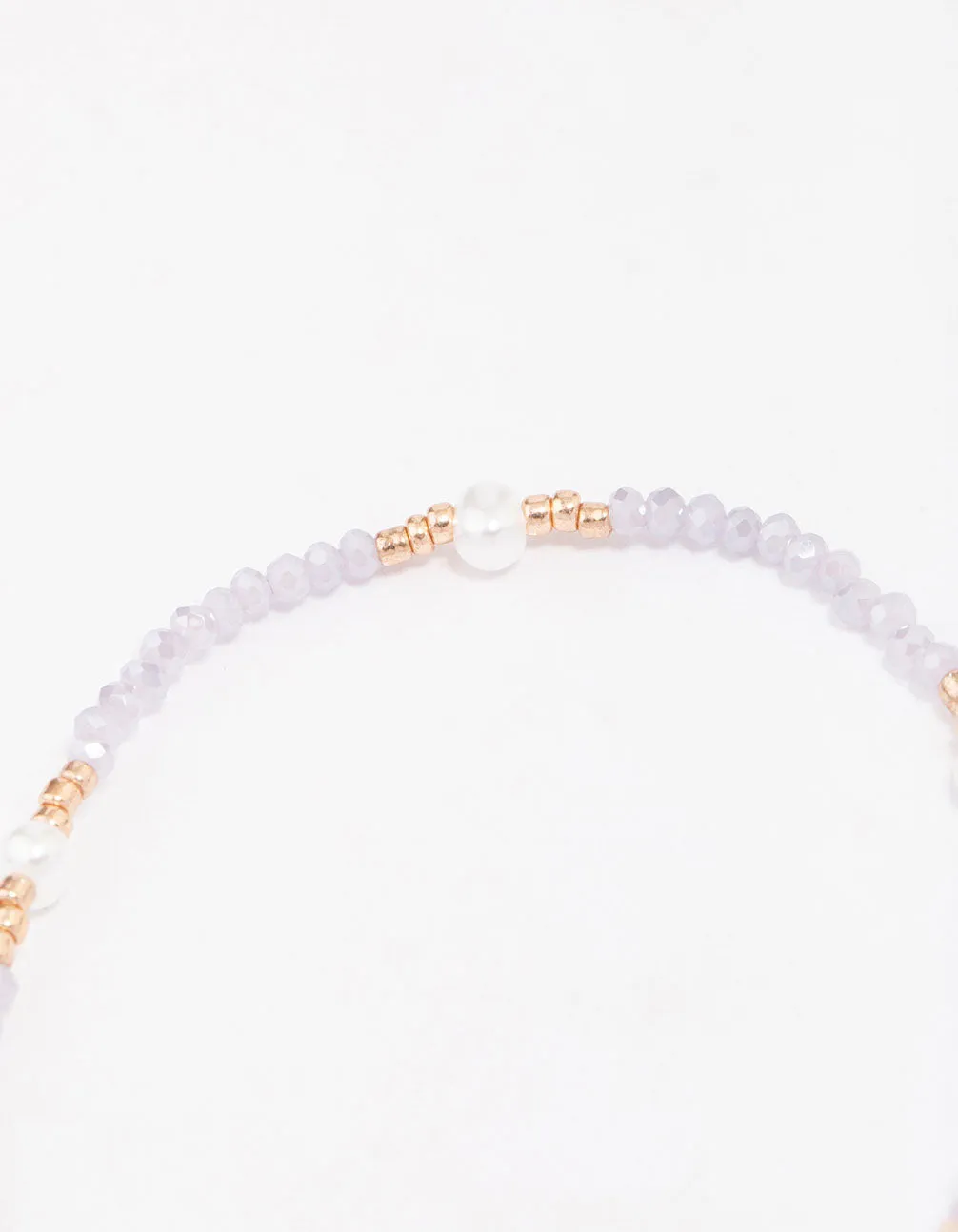 Lilac Beaded & Pearl Bracelet sold by lovisa product image thumbnail 3