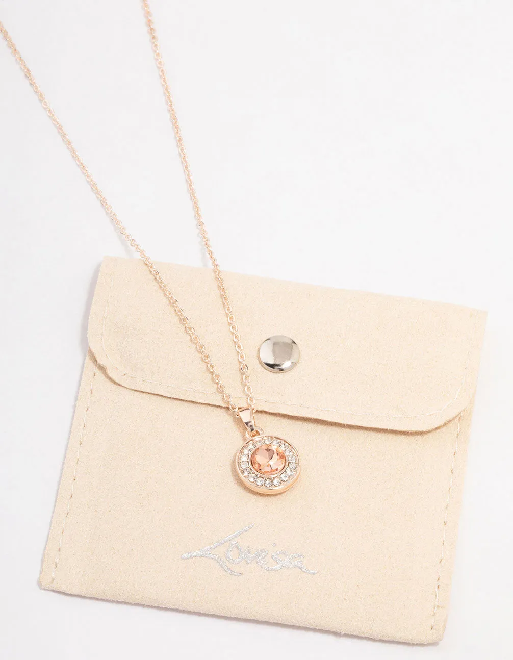 Rose Gold Diamante Halo Pendant Necklace sold by lovisa product image thumbnail 2