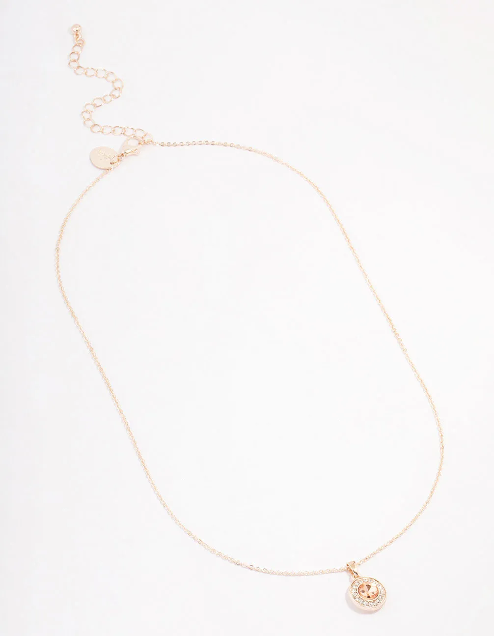 Rose Gold Diamante Halo Pendant Necklace sold by lovisa product image thumbnail 3