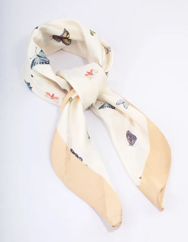 Fabric Yellow Butterfly Printed Scarf sold by lovisa