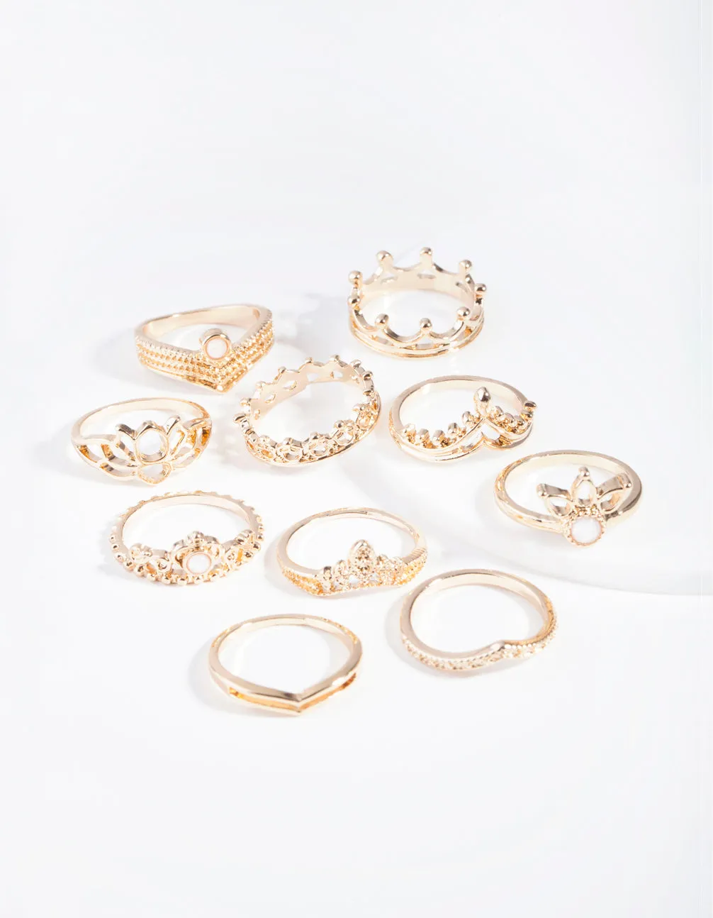 Gold Princess Opal Ring 8-Pack sold by lovisa