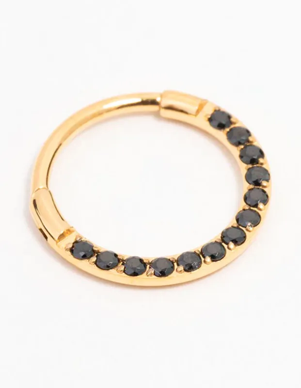 Gold Plated Surgical Steel Cubic Zirconia Clicker Earring 8MM sold by lovisa