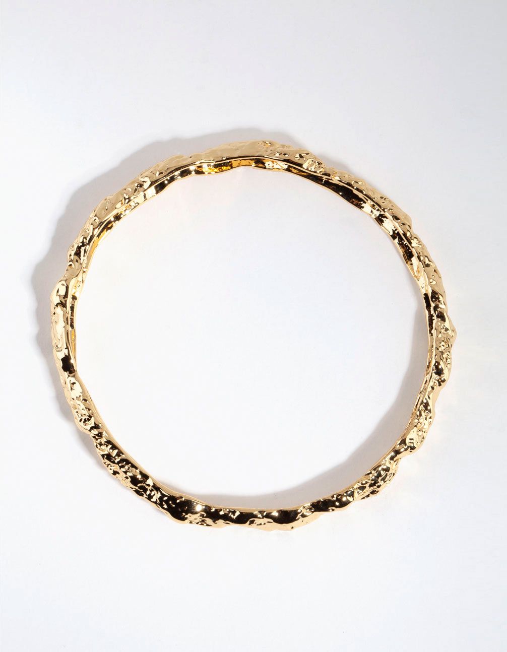 Gold Plated Textured Bangle sold by lovisa