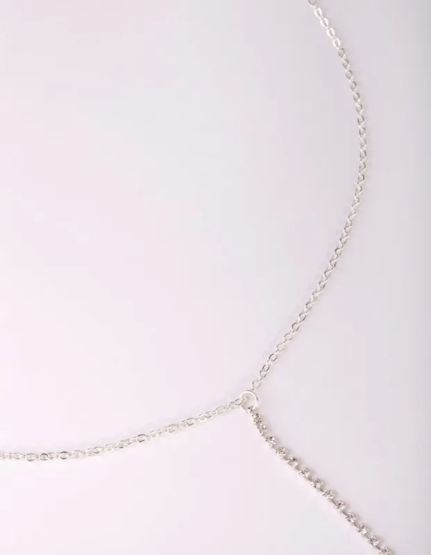 Silver Delicate Diamante Body Chain sold by lovisa