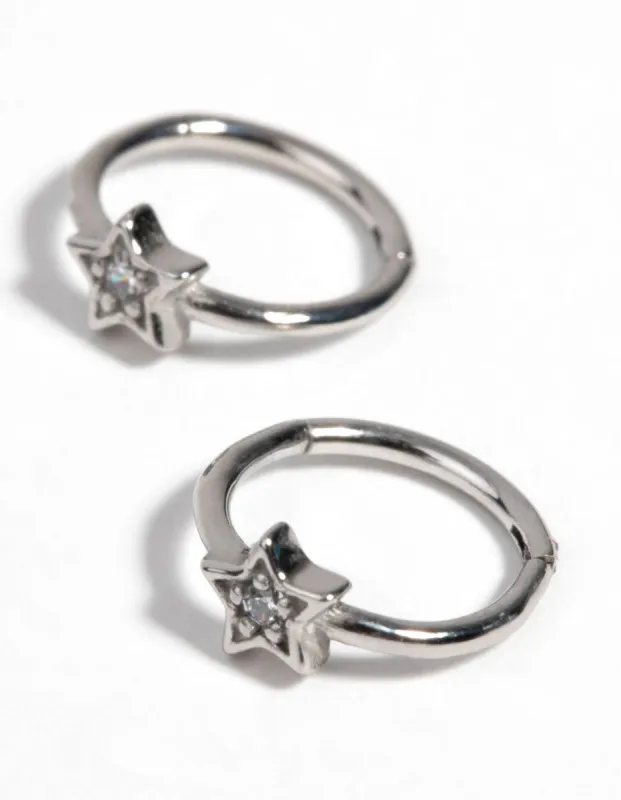 Surgical Steel Star Sleeper Earrings with Diamantes sold by lovisa
