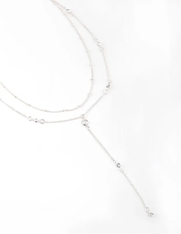 Silver Round Bezel Layered Necklace sold by lovisa