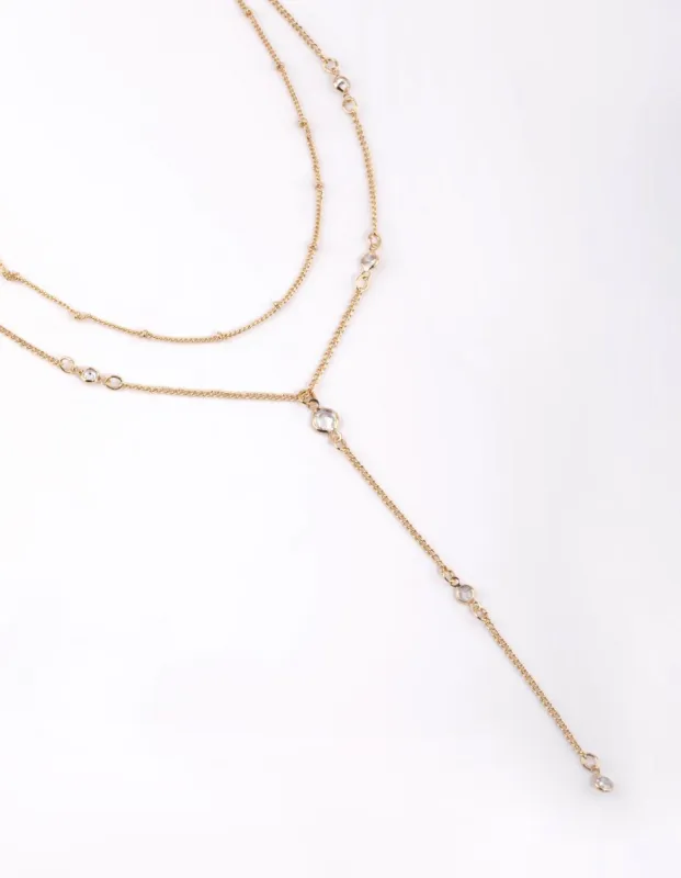 Gold Round Bezel Layered Necklace sold by lovisa