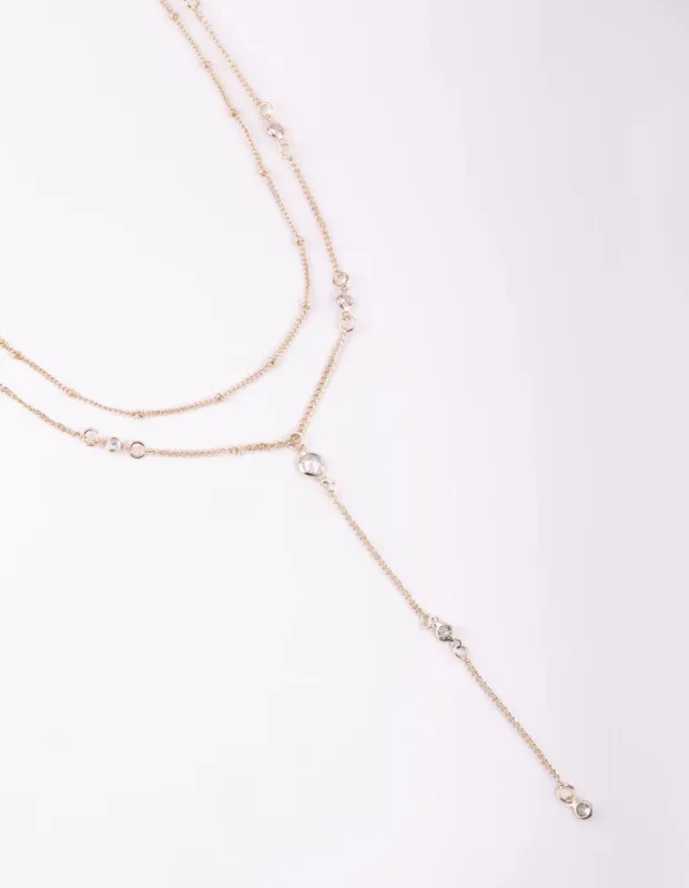 Rose Gold Round Bezel Layered Necklace sold by lovisa