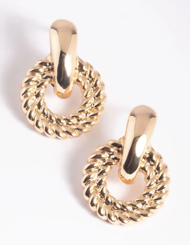 Gold Door Knocker Stud Earrings sold by lovisa