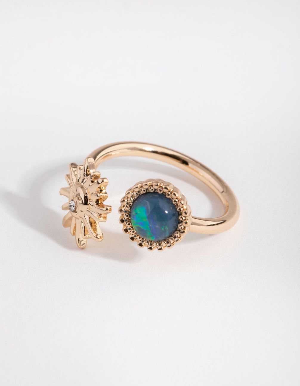 Gold Stone & Sun Ring sold by lovisa