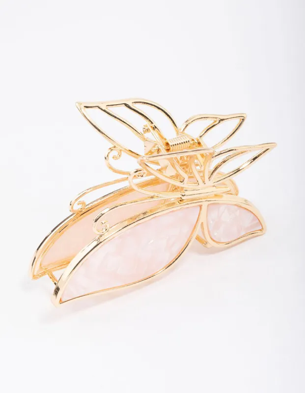 Gold Butterfly Acrylic Hair Claw Clip sold by lovisa