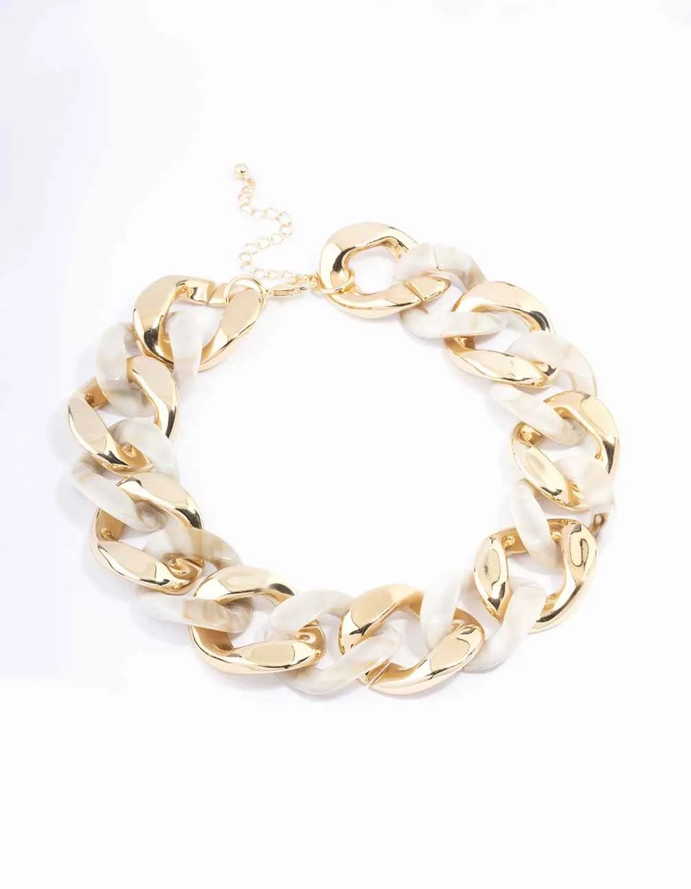 Gold Acrylic Mixed Link Short Necklace sold by lovisa product image thumbnail 2