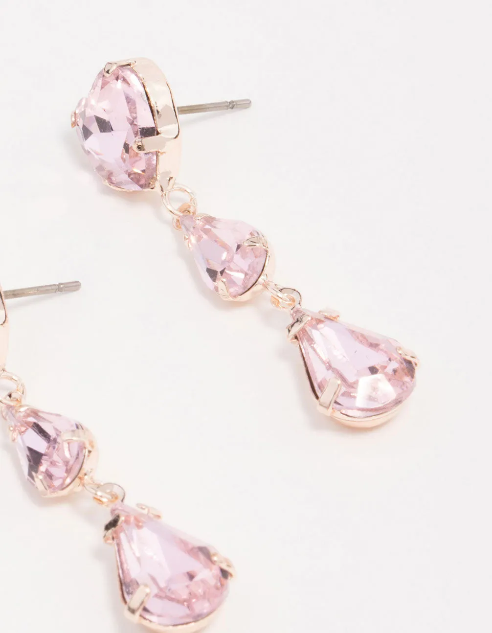 Rose Gold Lilac Heart Stone Drop Earrings sold by lovisa product image thumbnail 3