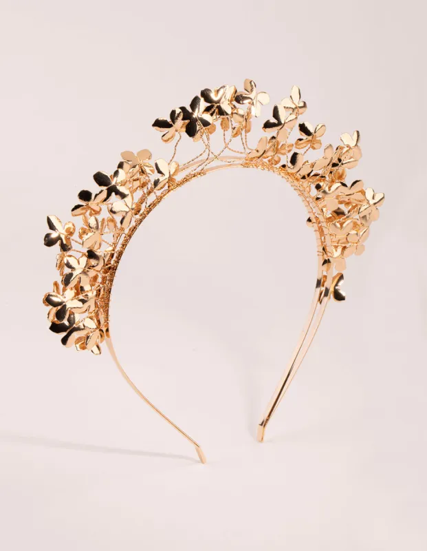 Gold Mixed Metal Flower Crown sold by lovisa