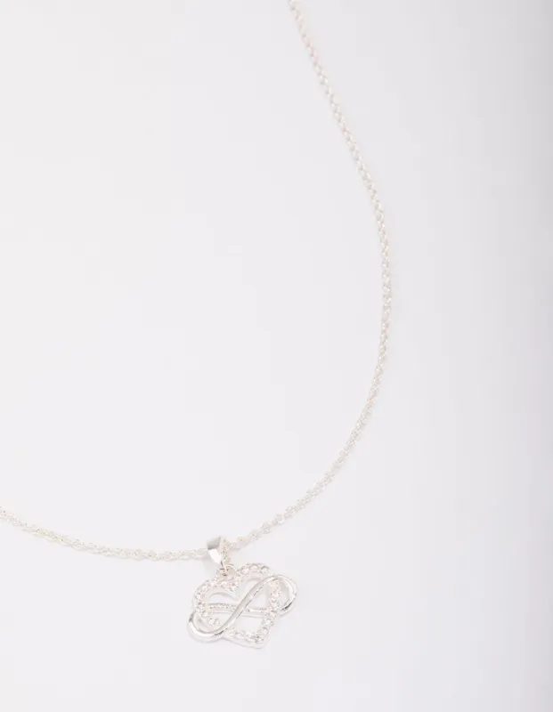 Silver Plated Heart Infinity Pendant Necklace sold by lovisa