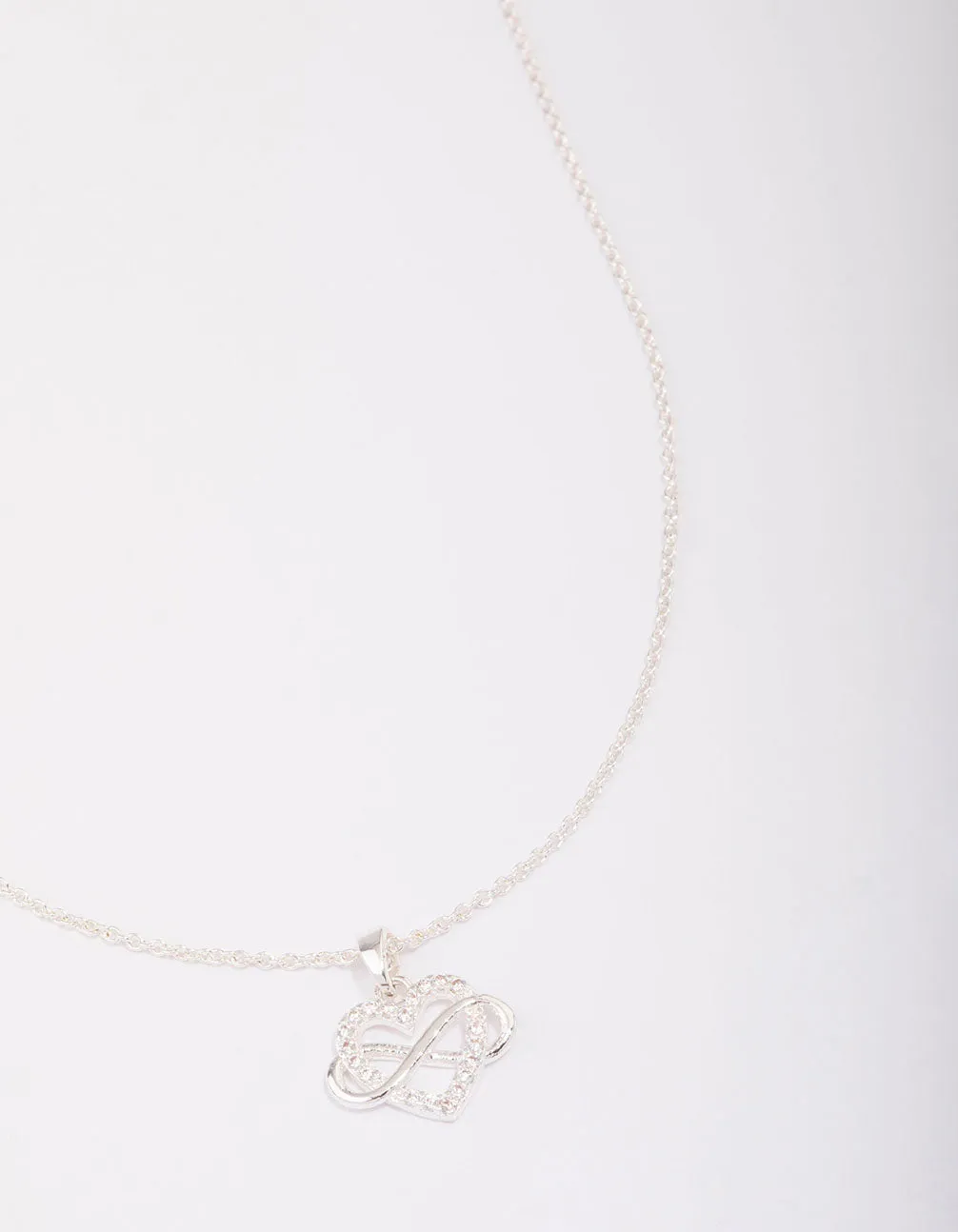 Silver Plated Heart Infinity Pendant Necklace sold by lovisa