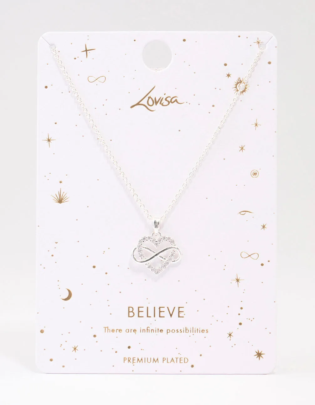 Silver Plated Heart Infinity Pendant Necklace sold by lovisa product image thumbnail 2