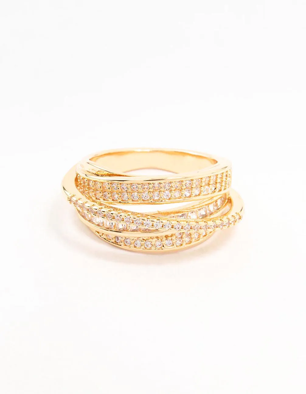 Gold Plated Layered Wrapped Cubic Zirconia Band Ring sold by lovisa product image thumbnail 3