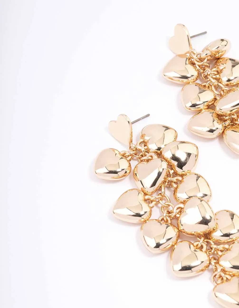 Gold Cascading Heart Drop Earrings sold by lovisa product image thumbnail 2