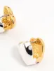 Mixed Metals Silver & Gold Plated Heart Huggie Earrings sold by lovisa
