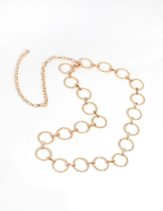 Gold Circle Chain Belt sold by lovisa