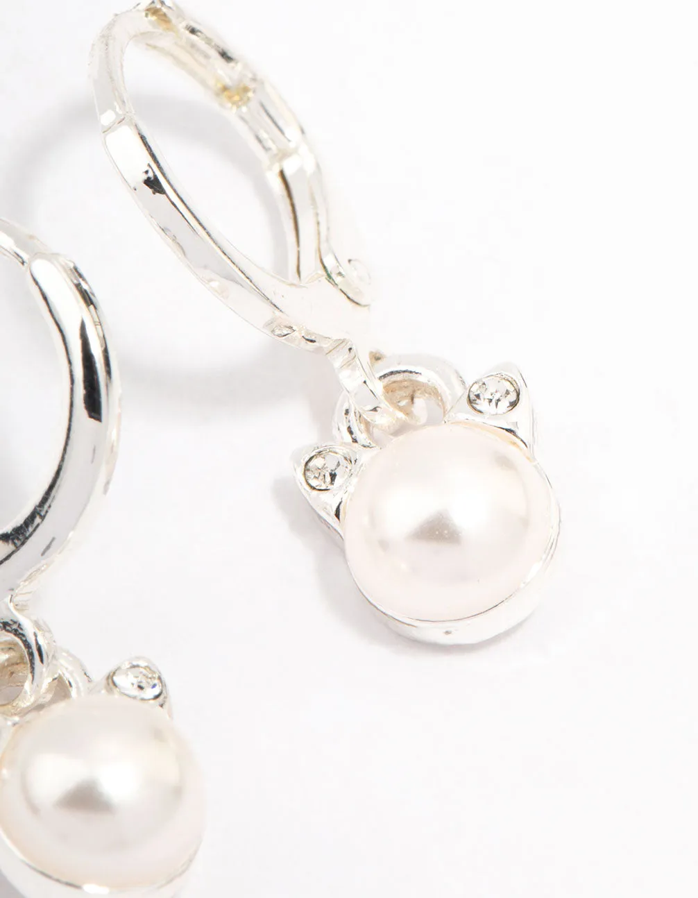 Silver Pearl Huggie Hoop Earrings sold by lovisa product image thumbnail 3