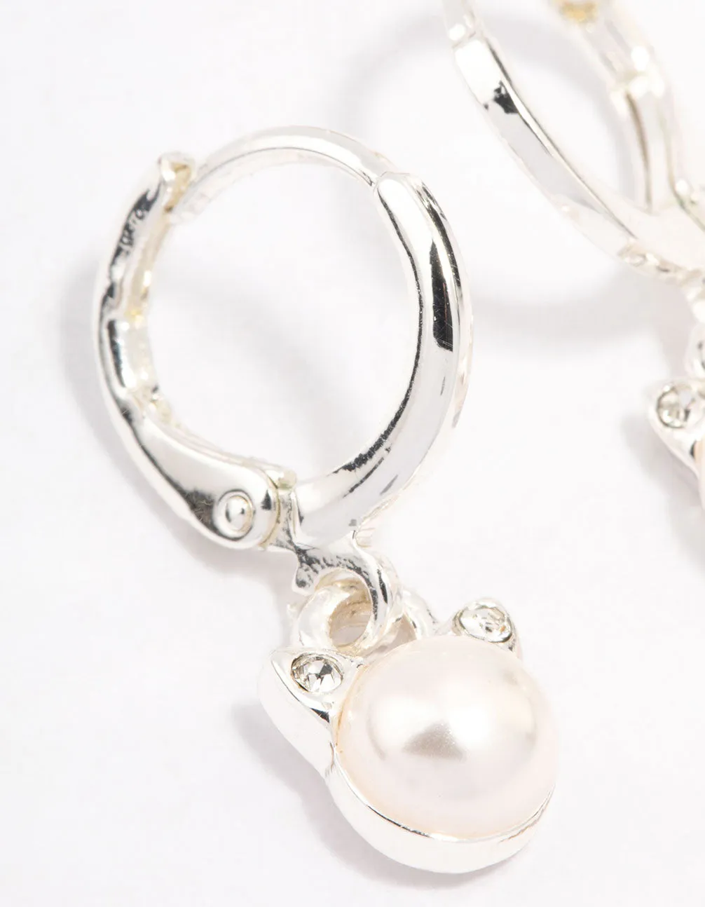 Silver Pearl Huggie Hoop Earrings sold by lovisa product image thumbnail 2