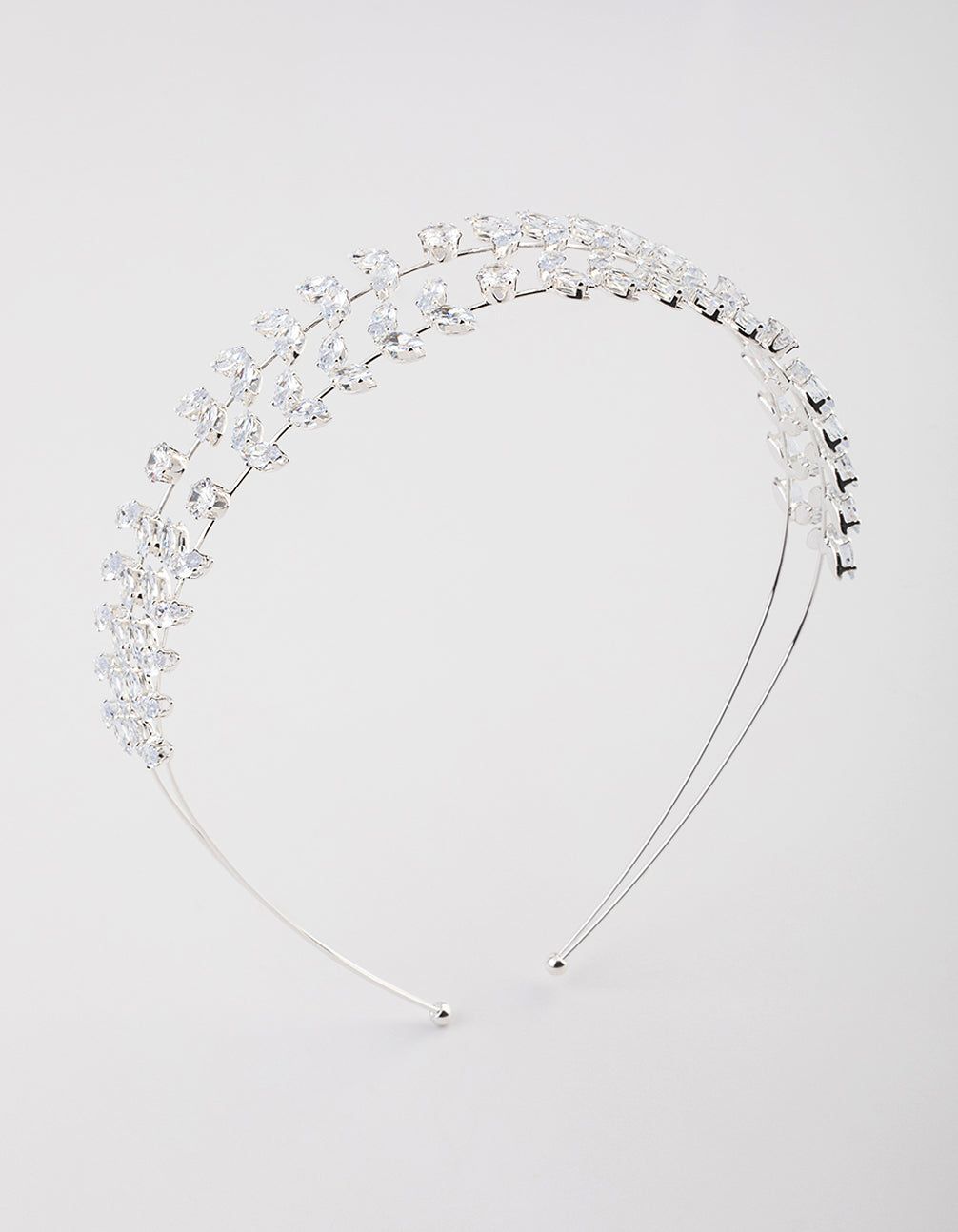 Silver Double Leaf Row Headband sold by lovisa