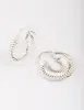 Silver Corrugated Hoop Earrings sold by lovisa