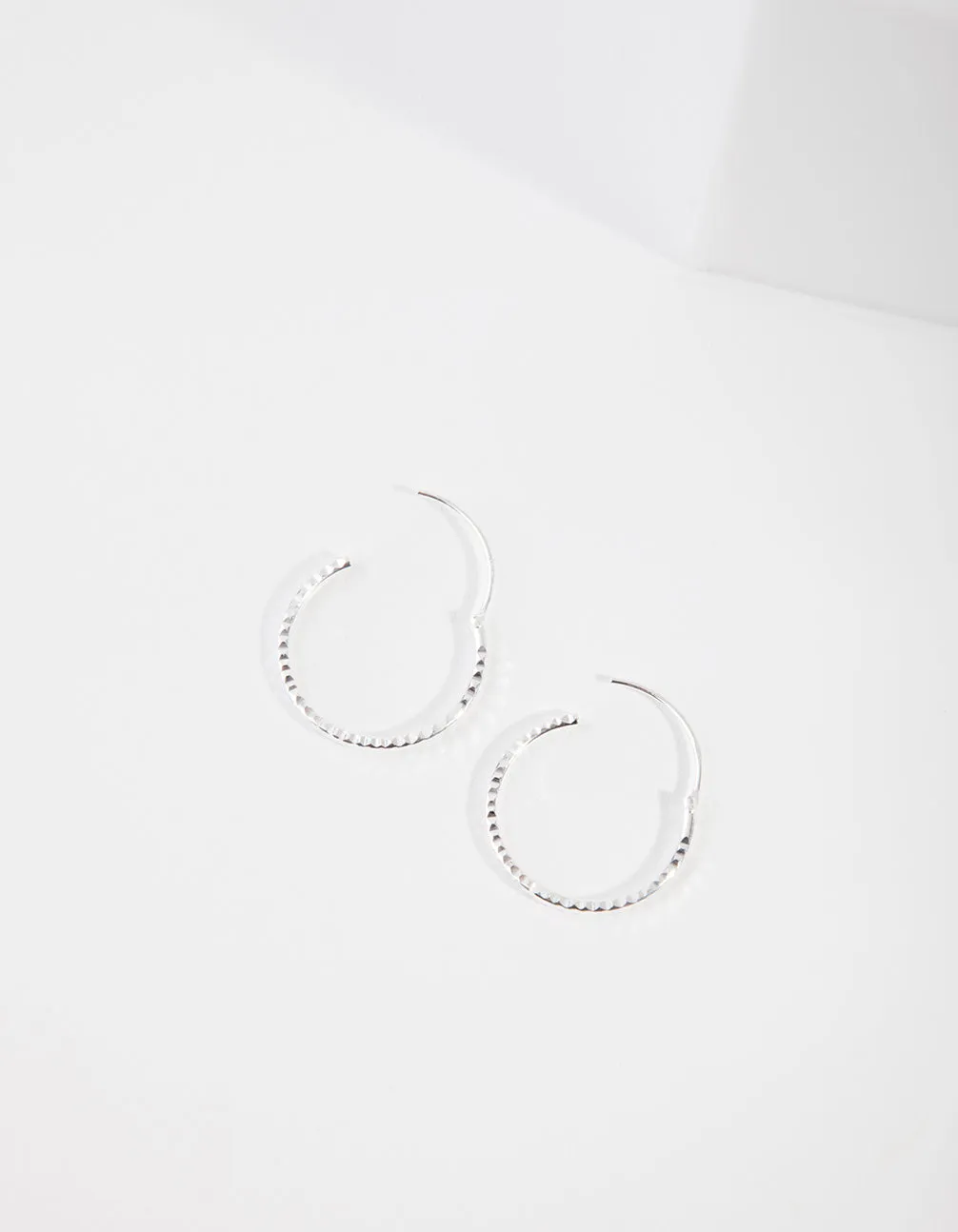 Sterling Silver 16mm Diamond Cut Hoop Earrings sold by lovisa product image thumbnail 2