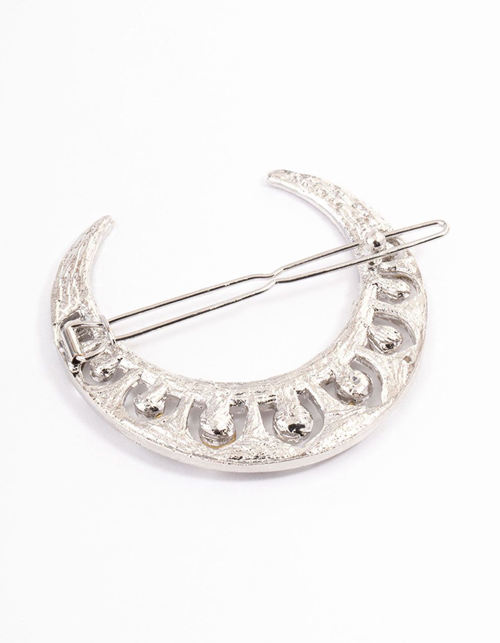 Rhodium Mixed Diamante Crescent Hair Clips sold by lovisa product image thumbnail 3