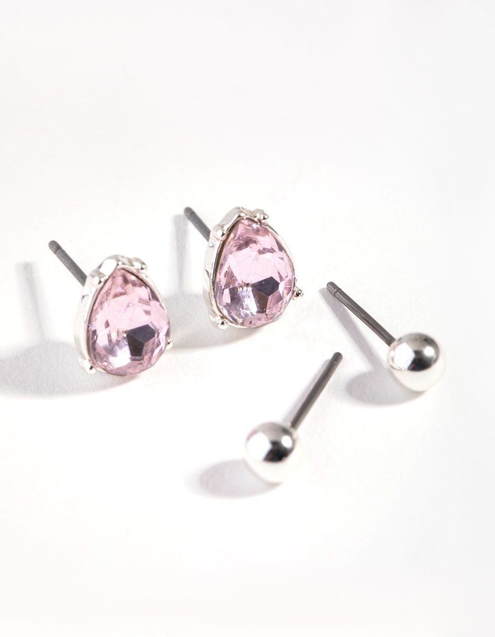 Silver Ball & Teardrop Stud Earring Set sold by lovisa