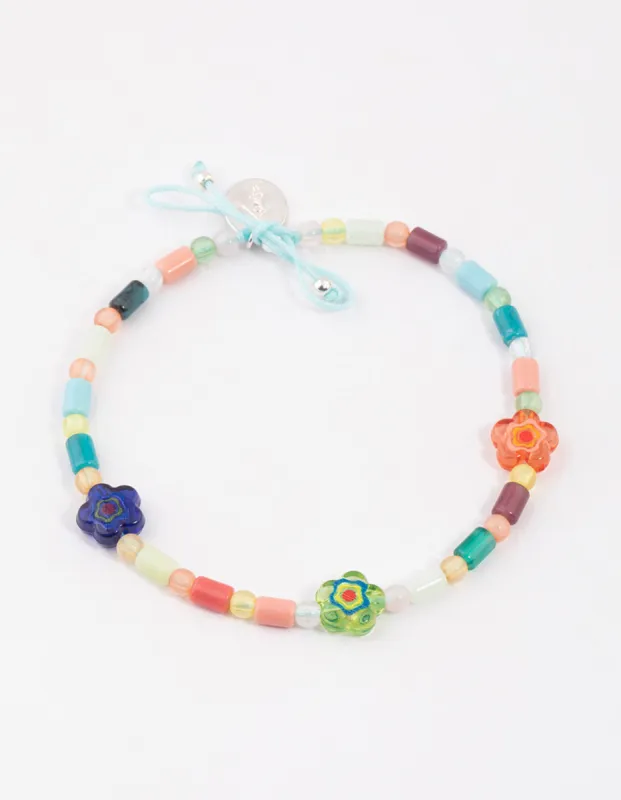 Beaded Flower Toggle Anklet sold by lovisa