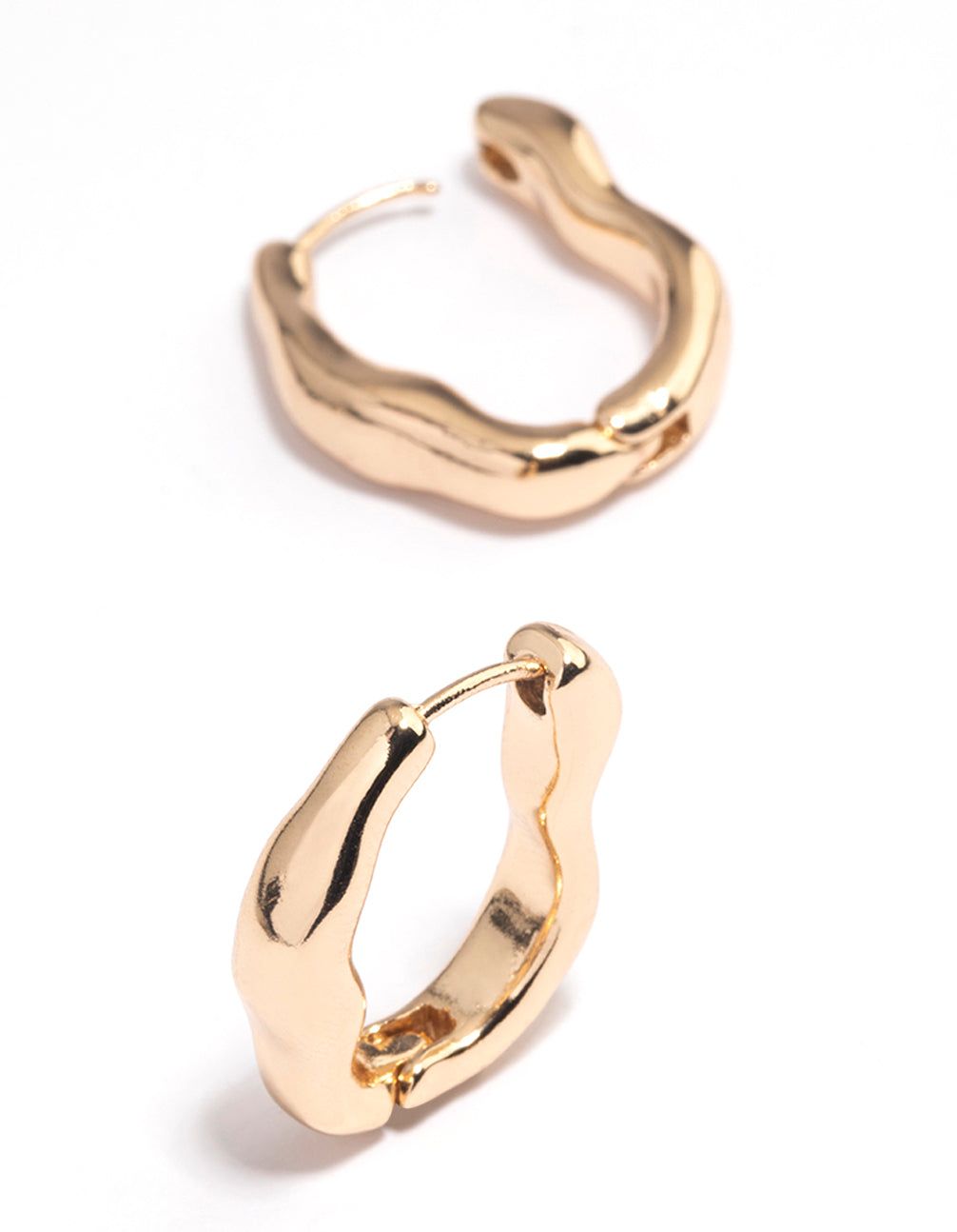 Gold Molten Oval Huggie Earrings sold by lovisa product image thumbnail 2