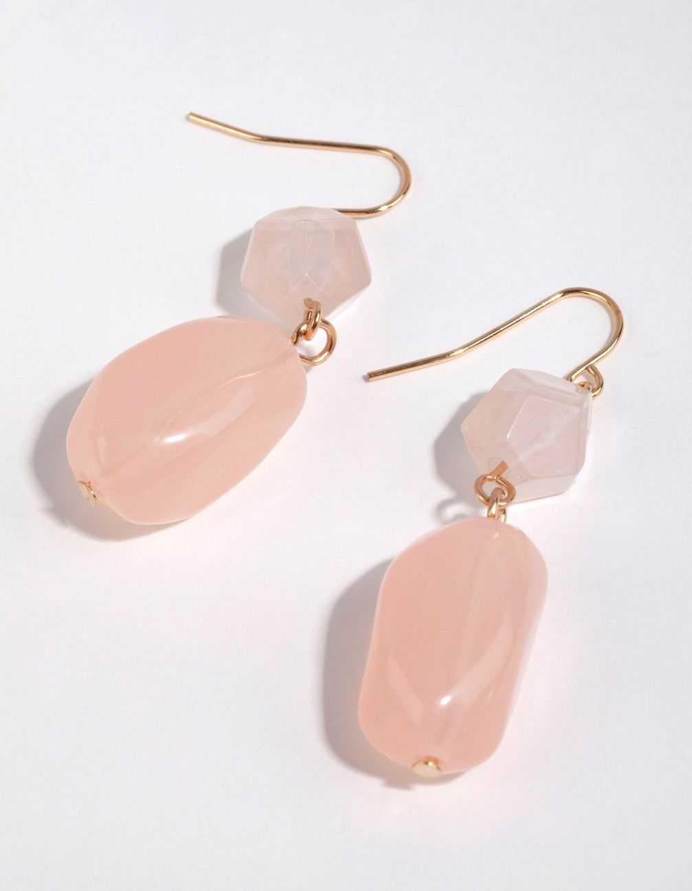 Gold Long Facet Bead Drop Earrings sold by lovisa