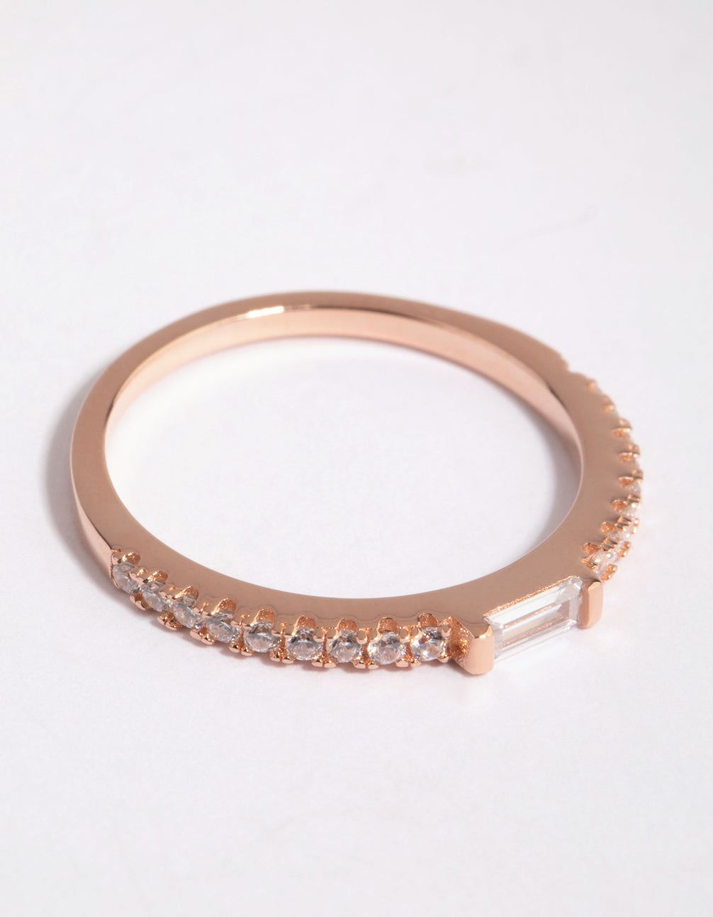 Rose Gold Plated Sterling Silver Baguette Ring sold by lovisa