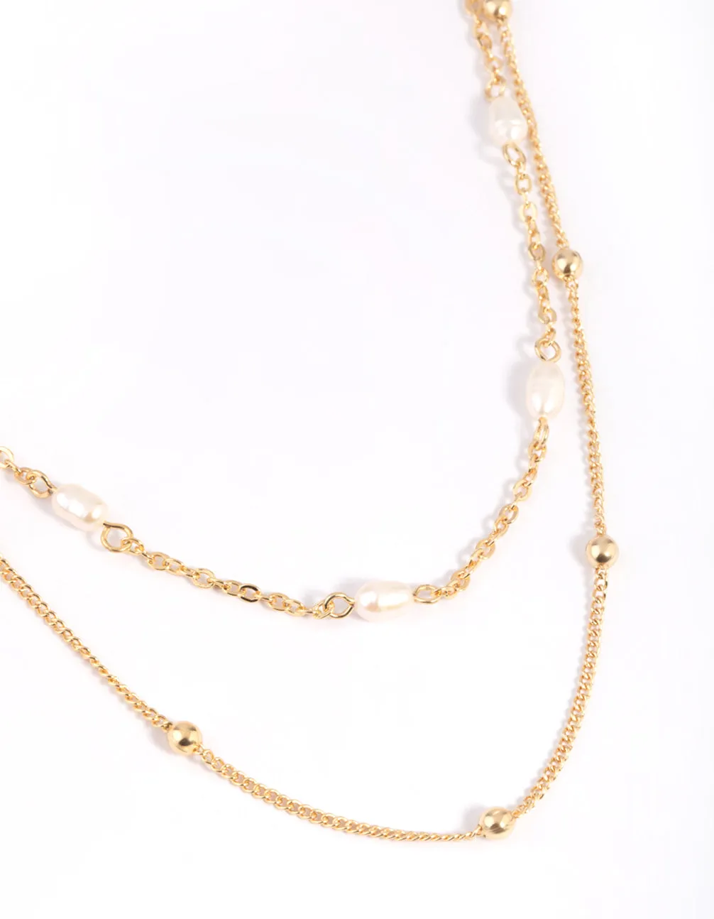 Gold Plated Freshwater Pearl Layered Necklace sold by lovisa