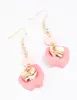 Gold & Blush Diamante Petal Drop Earrings sold by lovisa