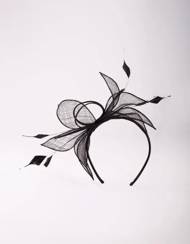 Black Feather & Leaf Headband sold by lovisa